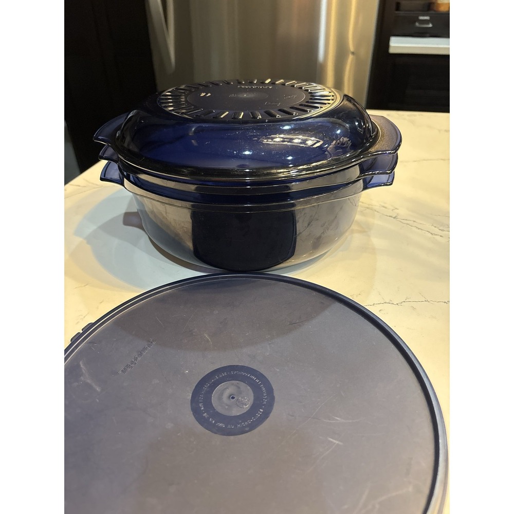 Tupperware TupperWave Stack Cooker 4 Pc Set Navy Blue - Picture 2 of 4